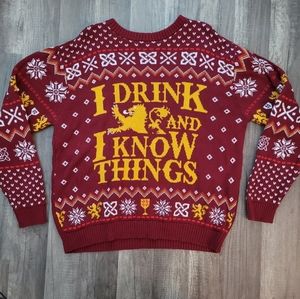 Game Of Thrones Christmas Sweater XL Red Yellow HBO
